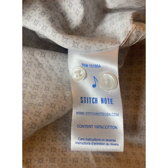 Stitch Note | White Diamond Patterned Short Sleeve Casual Button Down | Size 2XL - Picture 6 of 7